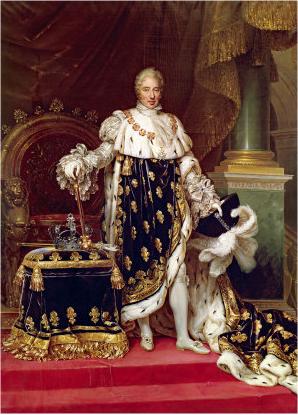 Jean Urbain Guerin Portrait of the King Charles X of France in his coronation robes